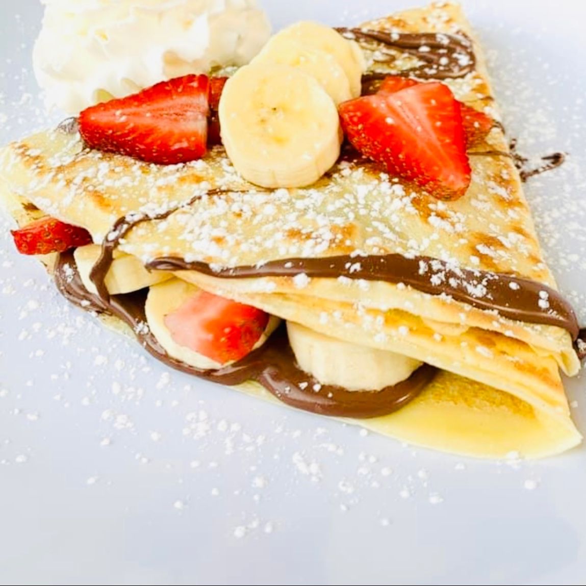 Crepes à la fraise à la banane et au nutella 