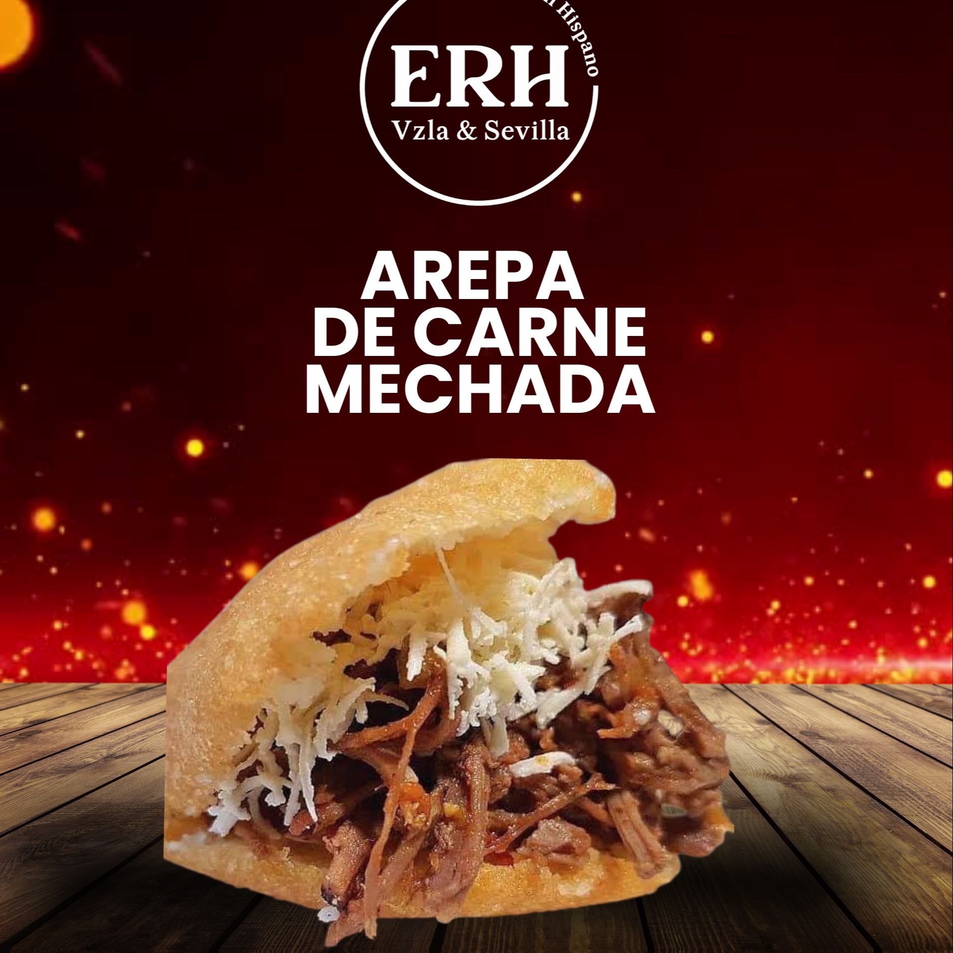 Arepa carne mechada
