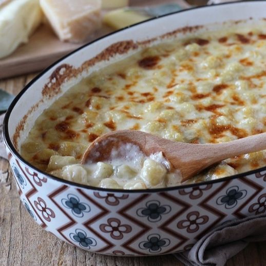Noquis Con Cuatro Quesos Gratinados Al Horno