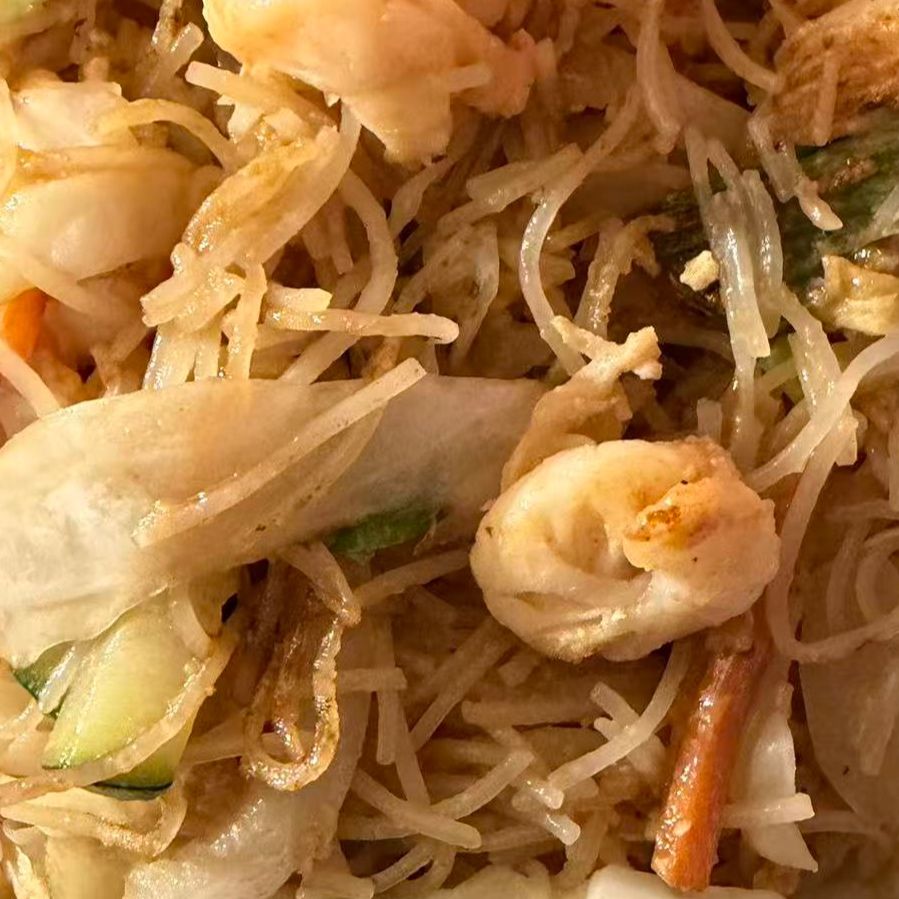 Fideos De Arroz Con Gambas