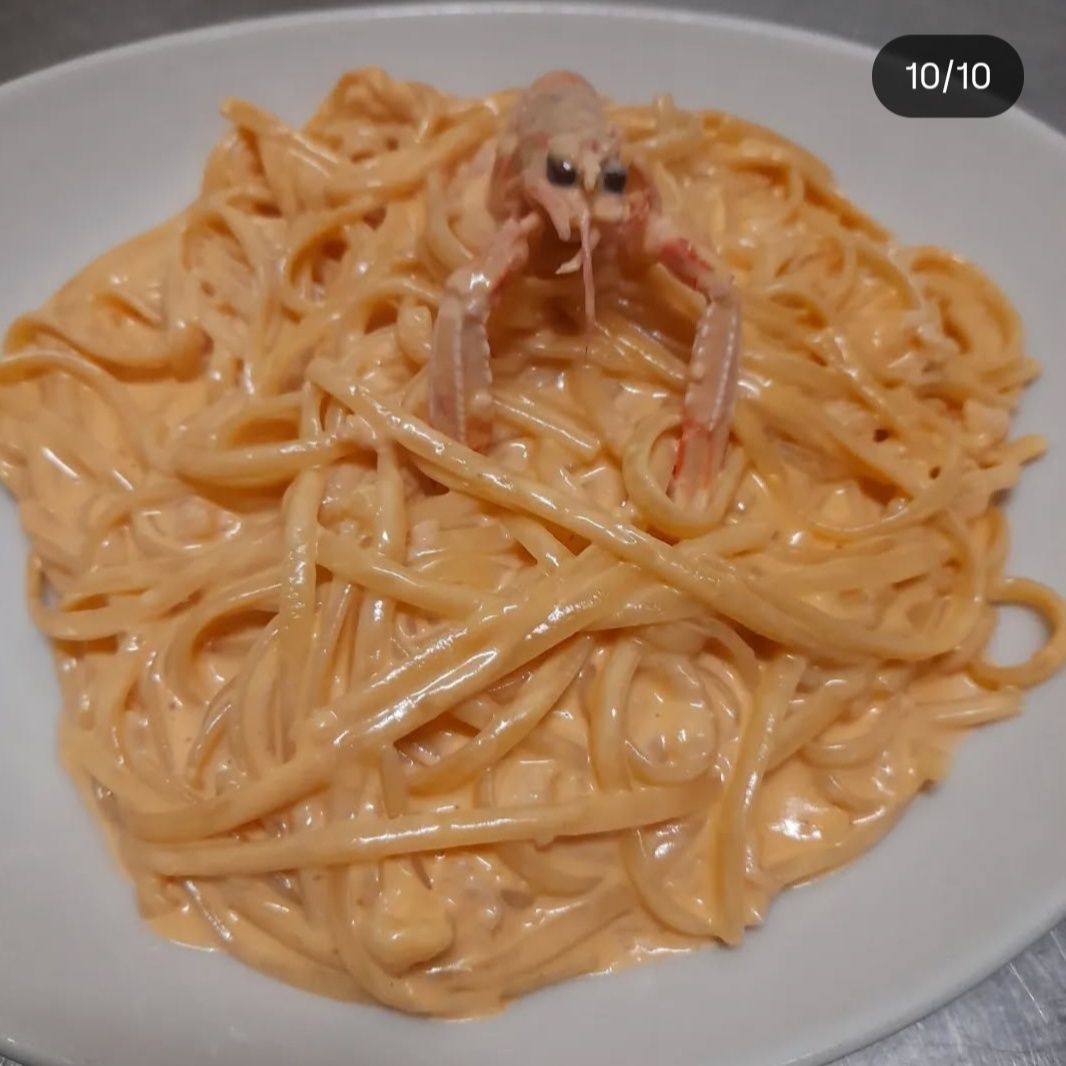 Linguina con crema di scampi
