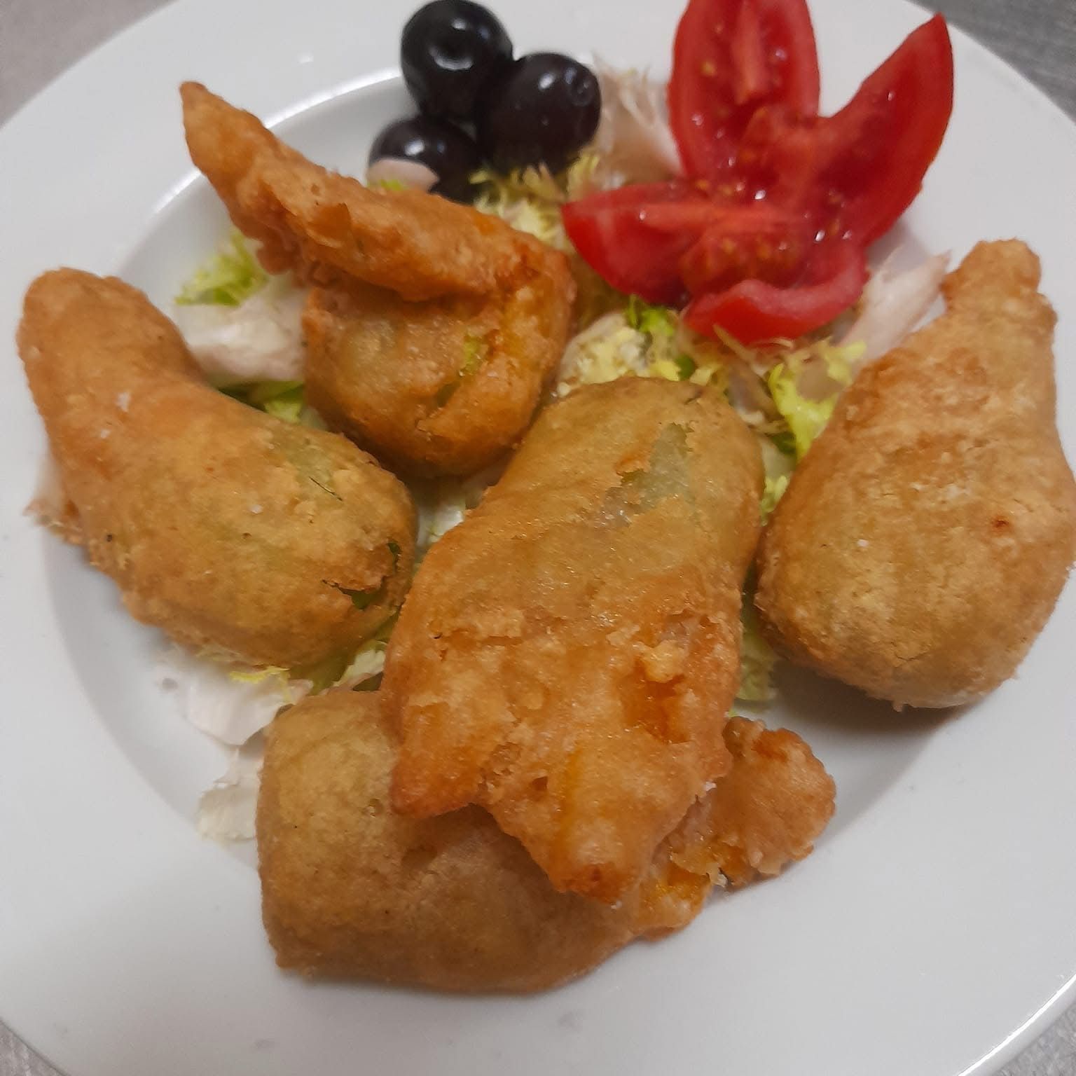 Fiori di zucca pastellati