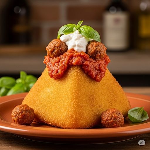 Arancino farcito Napoletano