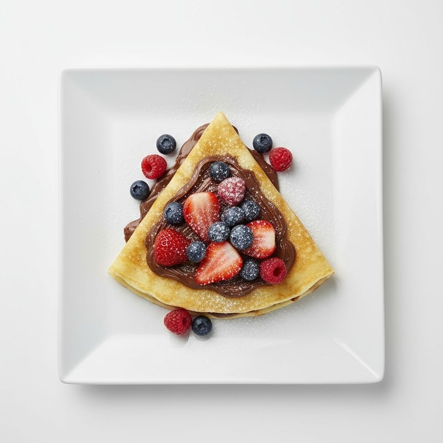 Naleśnik z Nutellą, owocami i cukrem pudrem