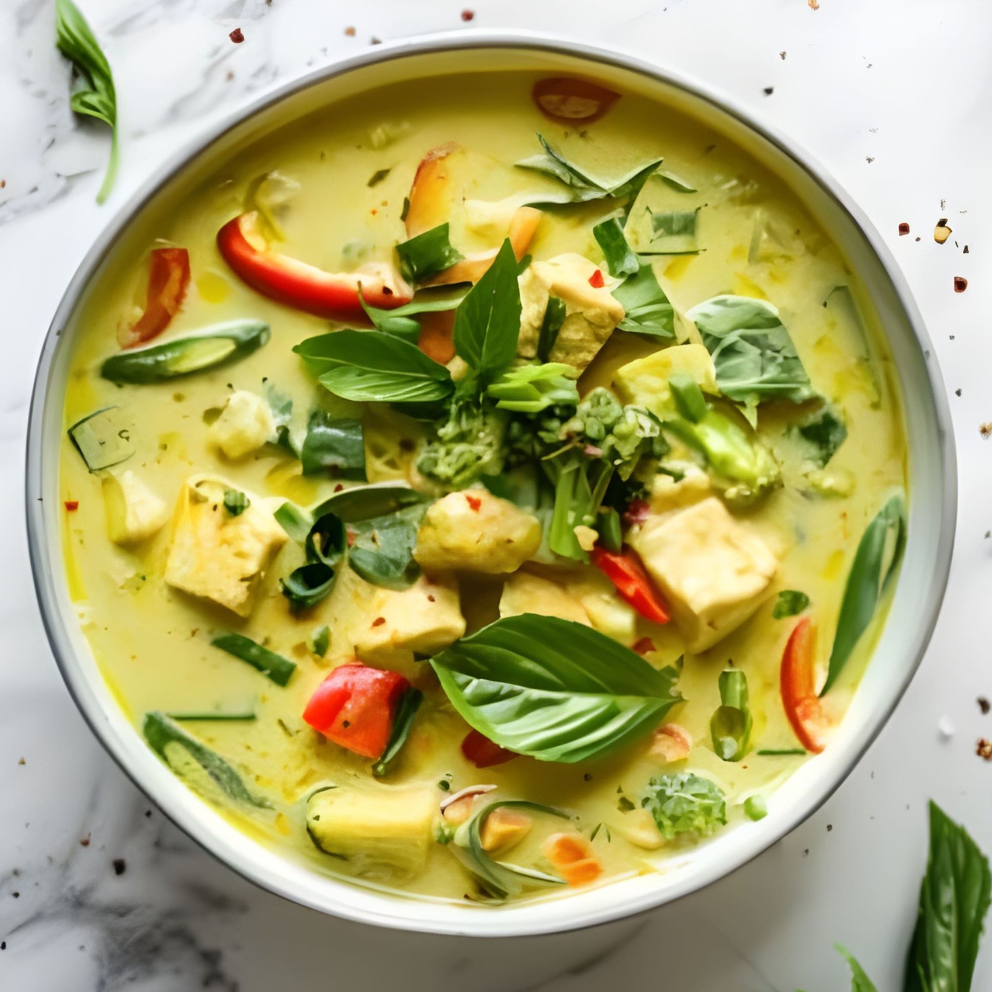 Caril verde de vgetais