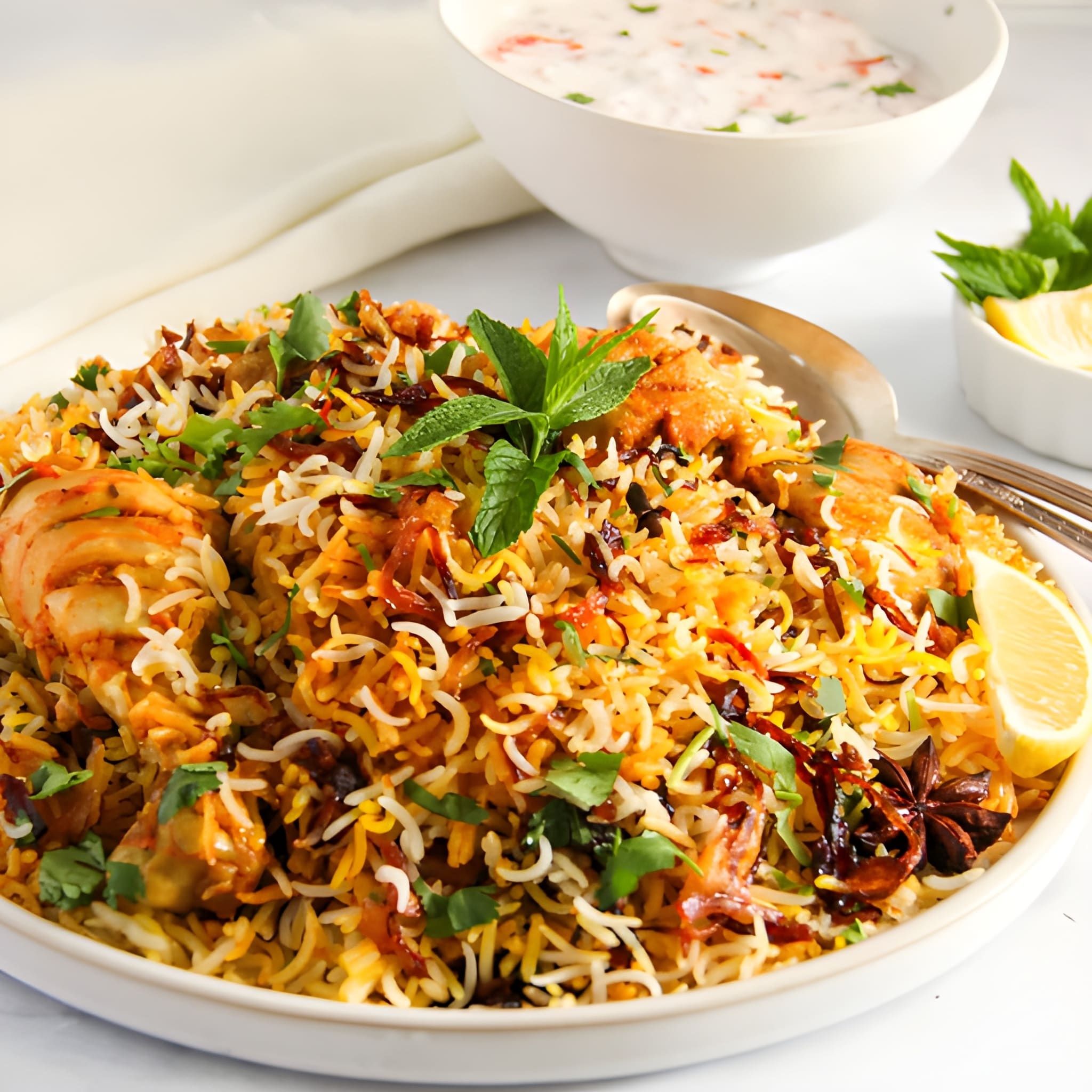 Arroz com cubos de frango/chicken biryani