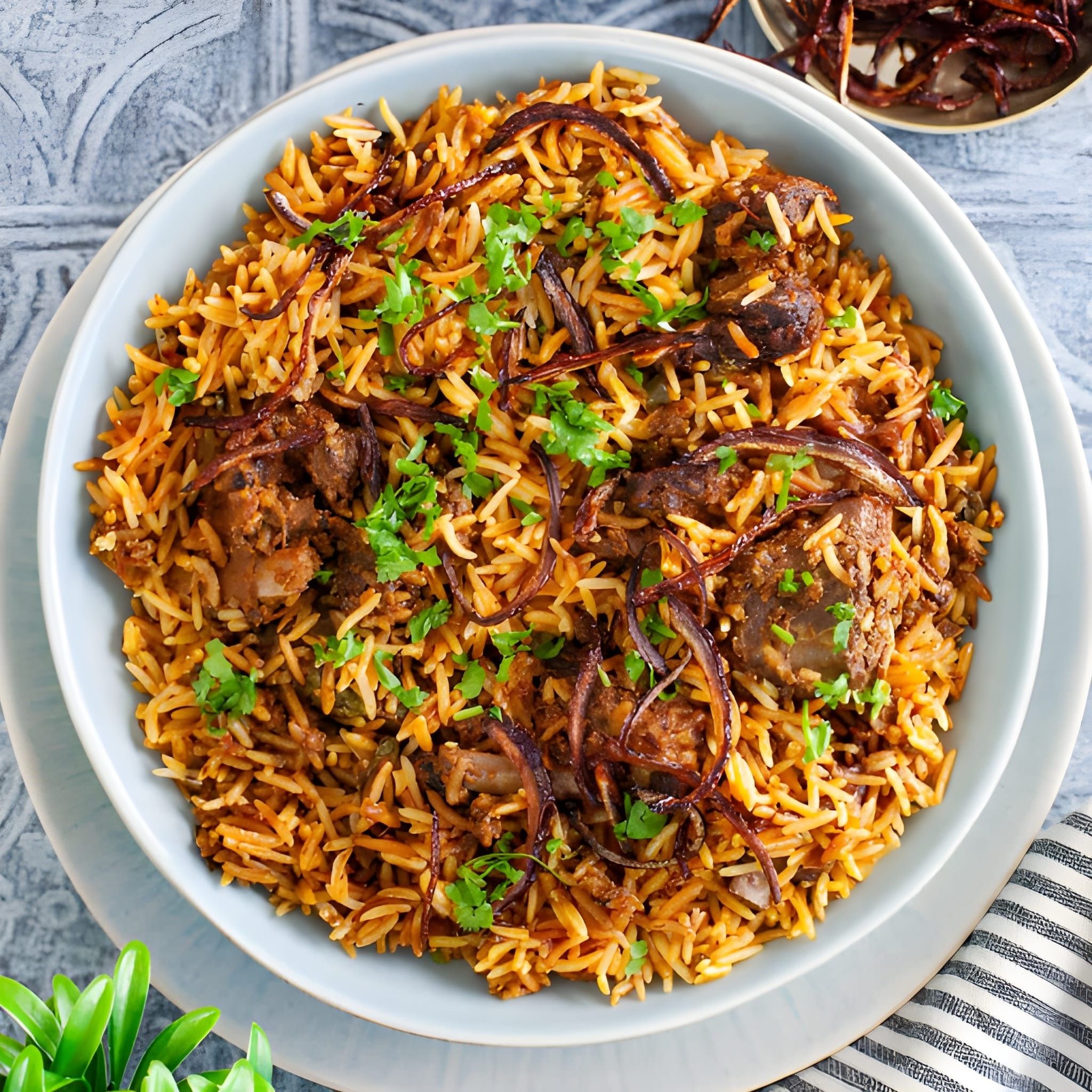 Arroz com cubos de borrego/lamb biryani