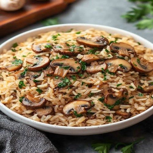 Arroz com/ cogumelos/mashroom rice