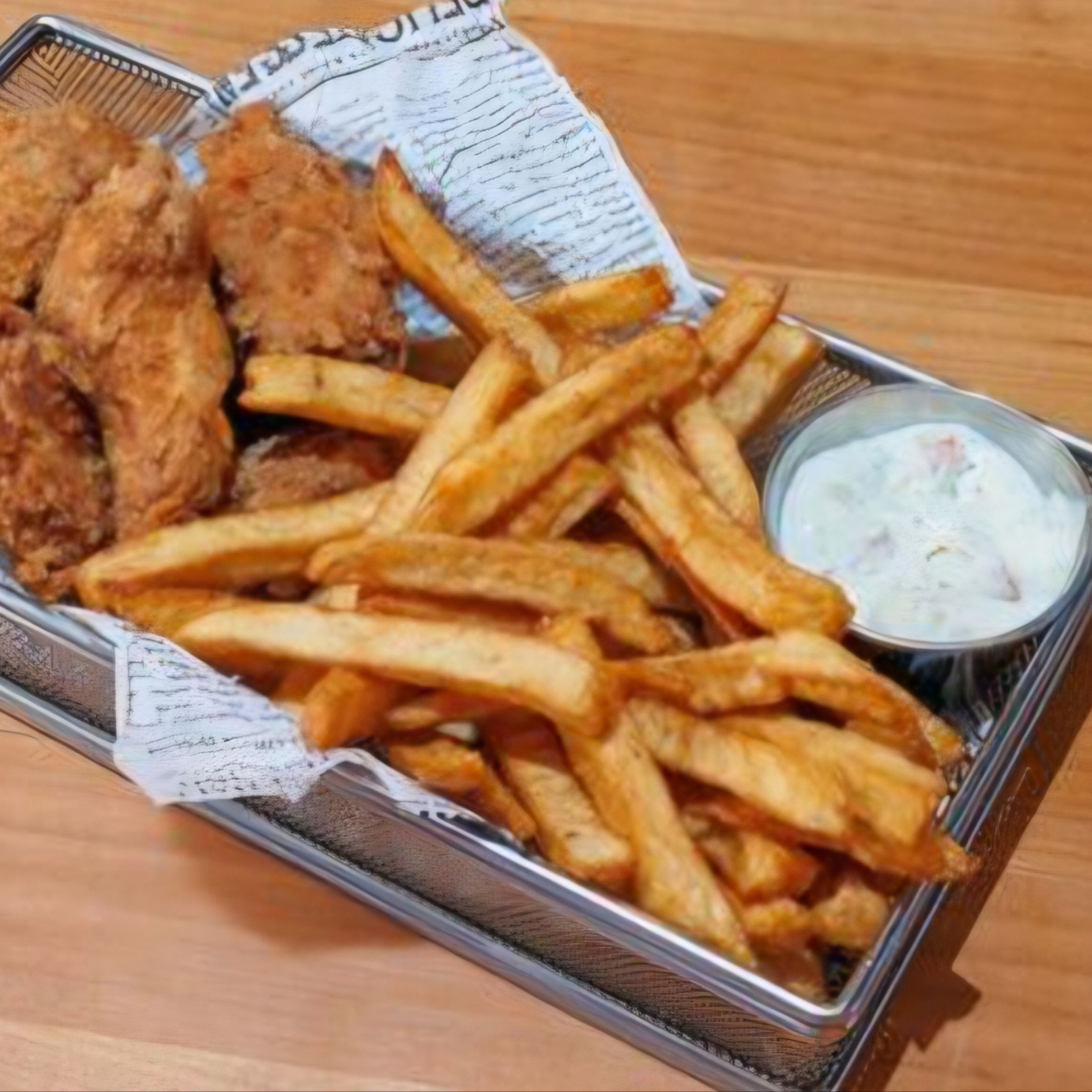 Tenders de pui cu cartofi prajiti