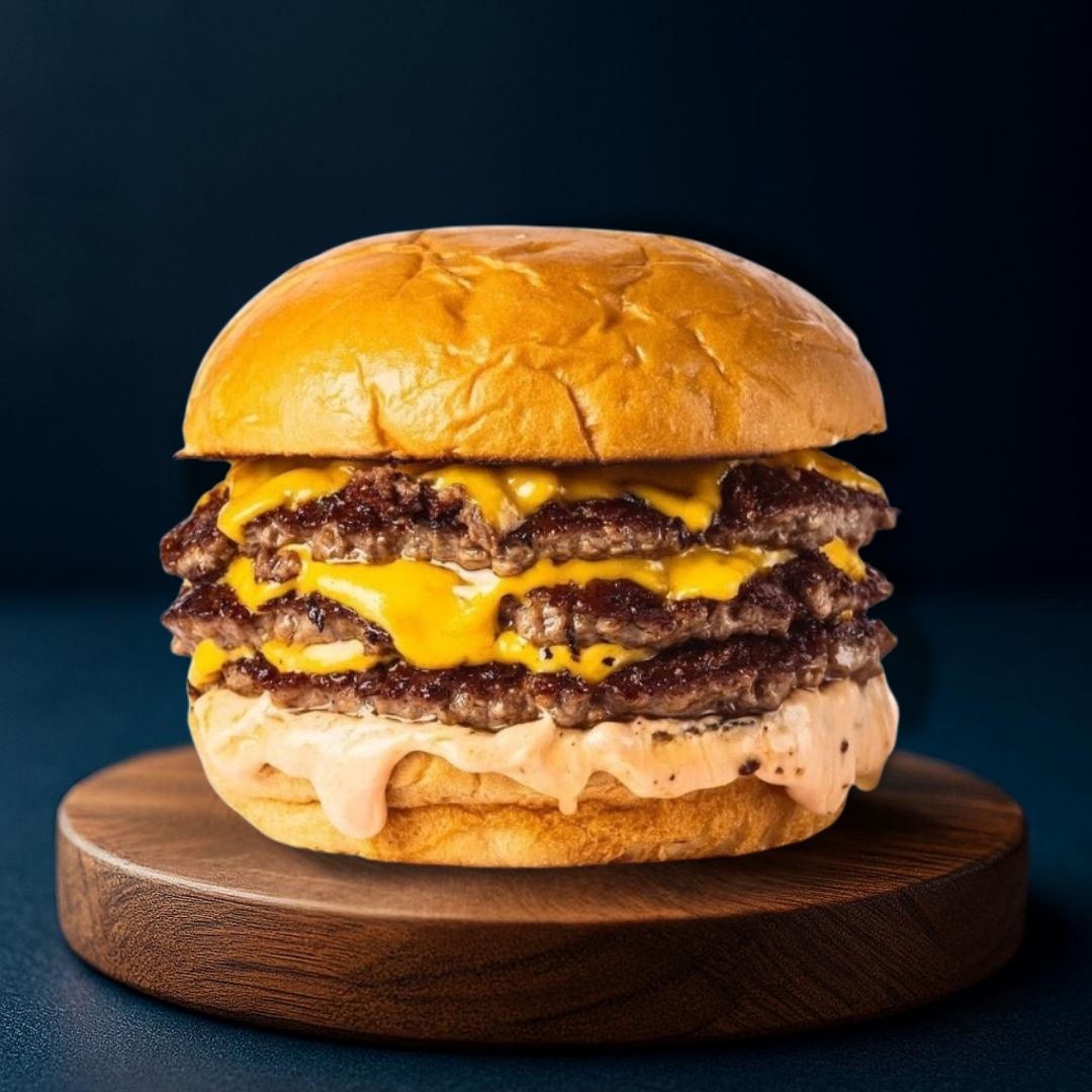Triple Meaty & Cheesy Burger