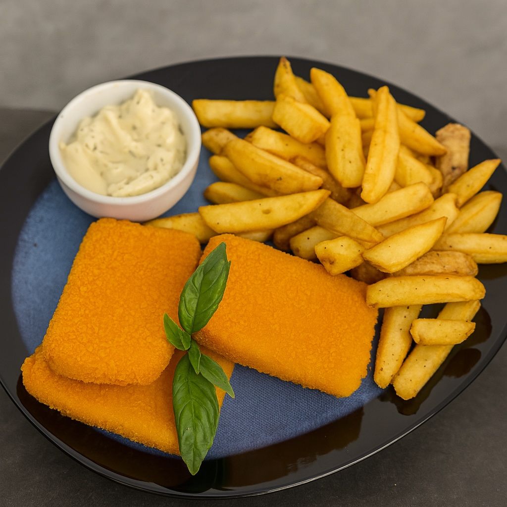 Cașcaval pane cu cartofi prăjiți