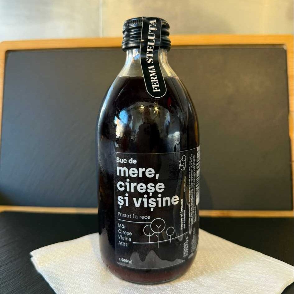 Suc Natural de Mere, Cirese si Visine 300Ml