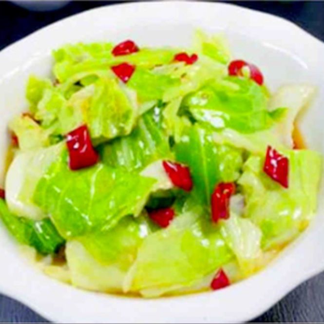 Hand-shredded cabbage