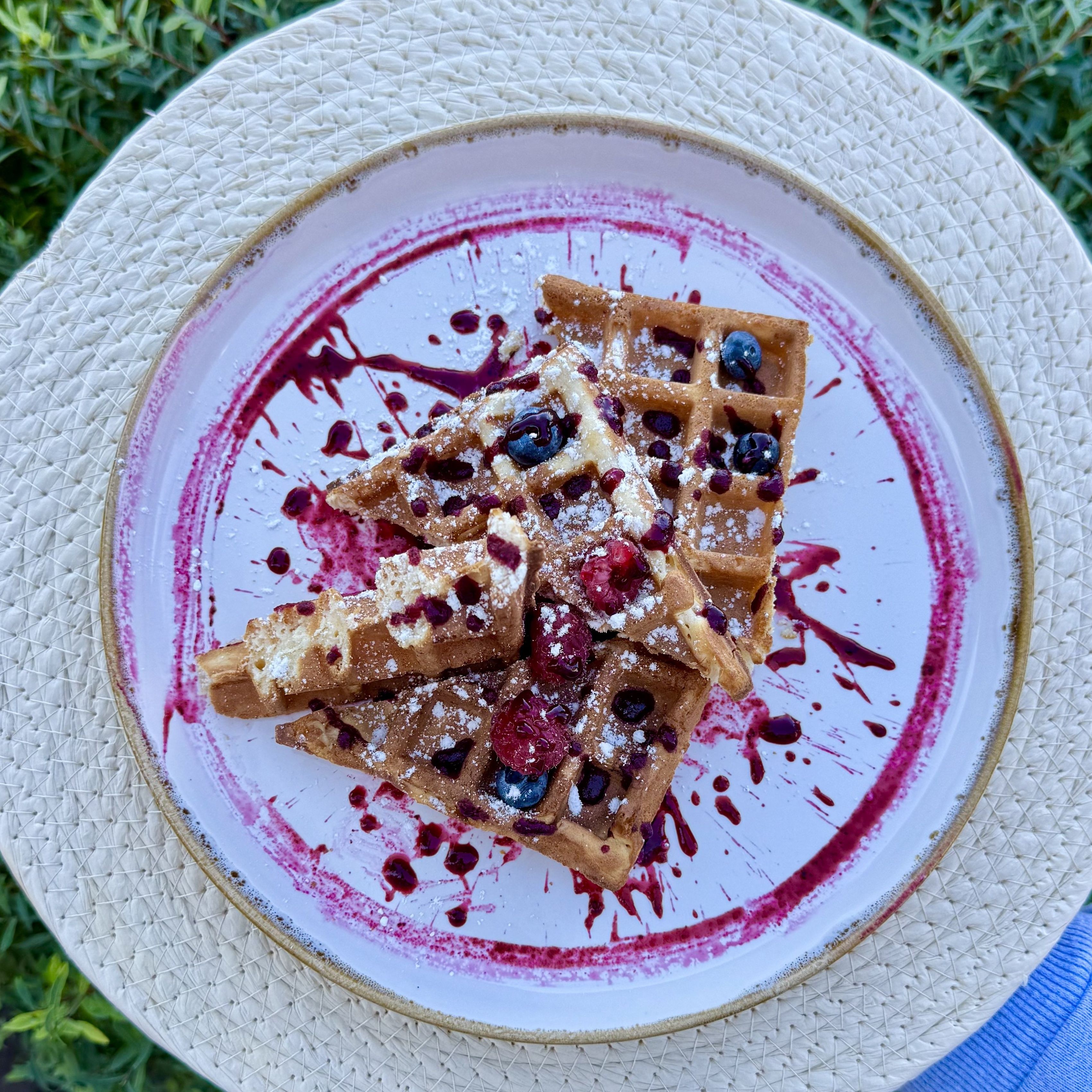 Berry waffels-Вафлі с полунично-смородіновим соусом (300г)