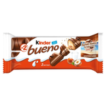 Kinder Bueno Wafel w mlecznej czekoladzie wypełniony mleczno-orzechowym nadzieniem 43 g (2 x 21.5 g)