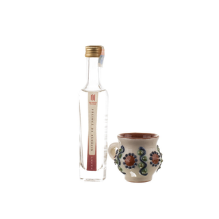 Set palinca de badacin 50 ml si cana de tuica din ceramica Bledea