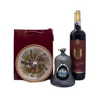 Pachet cadou cu ou natural incondeiat in clopot de ceramica neagra