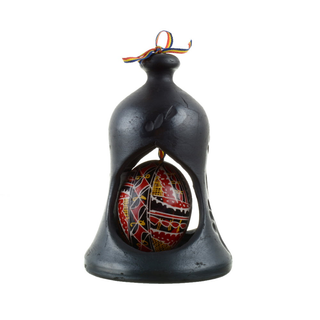 Clopot din ceramica neagra de marginea cu ou incondeiat 1 buc