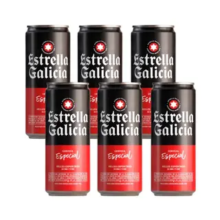 Pack 6x Estrella Galicia Cerveza Lata 330ml