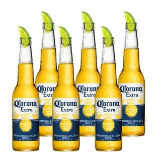 Pack 6x Corona Extra Birra Lager Messicana Bottiglia 35,5cl