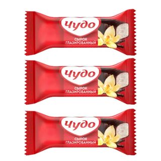 3х Сырок глазированный "Чудо" 23% 40гр Ваниль