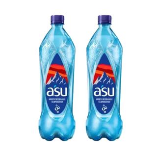 2x Вода A'SU газированная, 1л