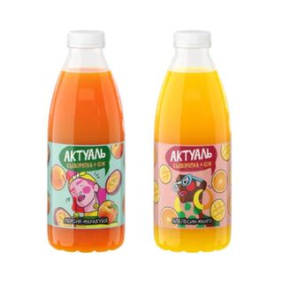 2х Напиток сывороточный Актуаль Персик-Маракуйя+Актуаль Апельсин-Манго