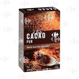 Poudre Cacao Pur sans Sucre Carrefour 250g