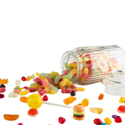 Bonbons, chewing-gums, caramels