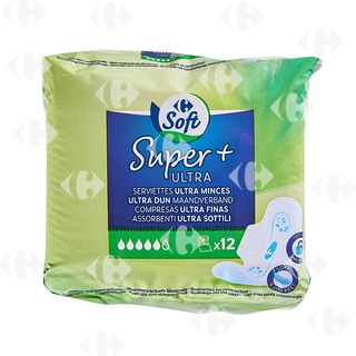 Serviettes Hygiéniques Ultra Super Carrefour 12 Unités
