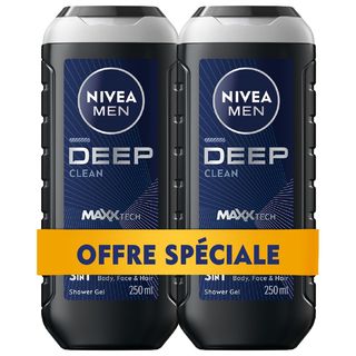 Lot De 2 Nivea Gel Douche Deep 250Ml