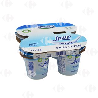 Chergui Jnane Yaourt Ferme Nature Sans Sucre Pack 4X110g