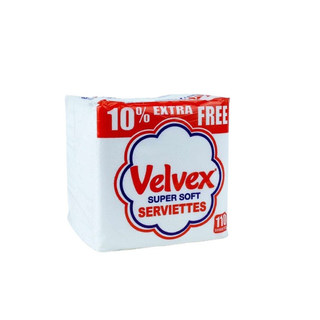 Velvex Serviettes White Plain
