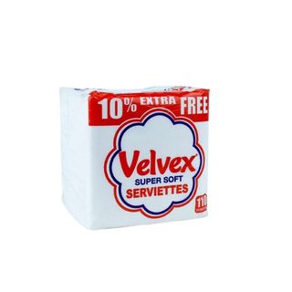 Velvex Paper Serviettes White 100 Pieces