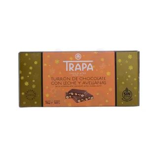 Turron nougat chocolat au lait noisettes sans gluten 175g - TRAPA