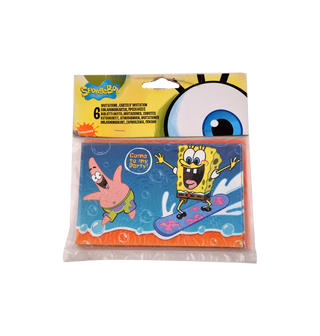 Invitations+Enveloppes Réf:2975-6 Pièces-Sponge bob  - 756