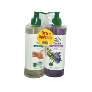 Savon liquide antibactérien + lavande 2x470ml - TAOUS