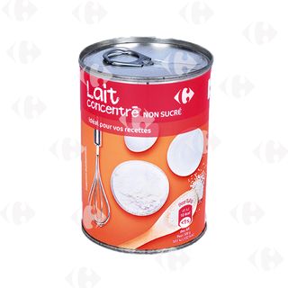 Lait Concentré Non Sucré Carrefour 410G