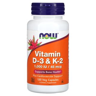 Now Foods Vitamin D-3 & K-2 - 120 Veg Capsules