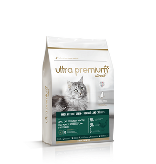 Ultra Premium Direct Indoor Sterilised Cat Food, 3kg