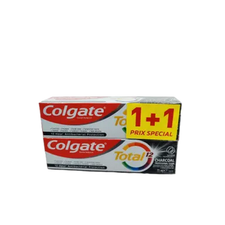 Dentifrice total charbon 2x75ml - COLGATE