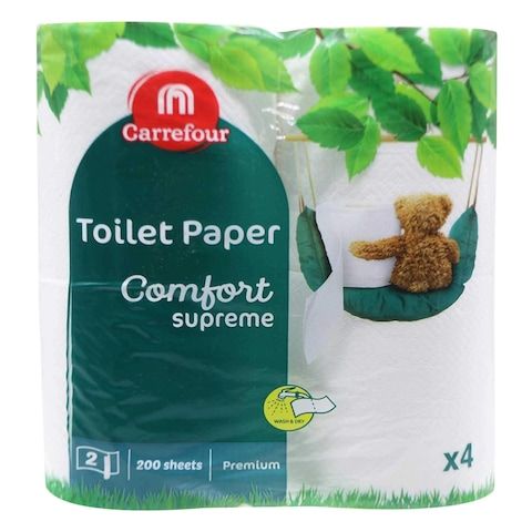 Carrefour Supreme White Comfort Toilet Rolls 4 Pack