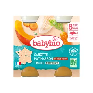 BABYBIO POT CAROTTE POTIMARRON TRUITE 2 X 200G