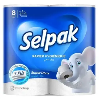 Papier toilette blanc super soft 3 plis x8 - SELPAK