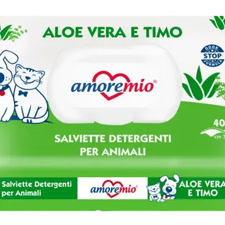 Amoremio Aloe Vera Pet Wipes, 40 Pieces