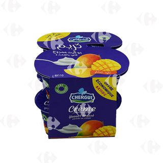 Yaourt brassé mangue Crème 8x110g - CHERGUI