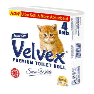 Velvex 2Ply Unwarapped Tissue Paper 4 Pieces