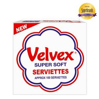 Velvex Paper Serviettes White 100 Pieces