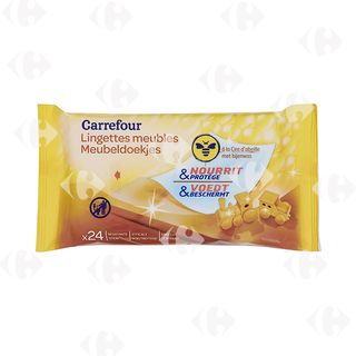 Lingettes Meubles à La Cire d'Abeille Naturelle Carrefour 24 feuilles