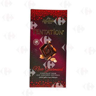 Aiguebelle Tentation Noir Gourmand Tablette Chocolat Noir & Amandes Entières 150g